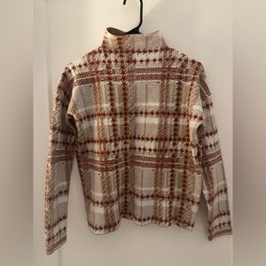 NWOT RACHEL ZOE Plaid Jacket in Brown and Cream